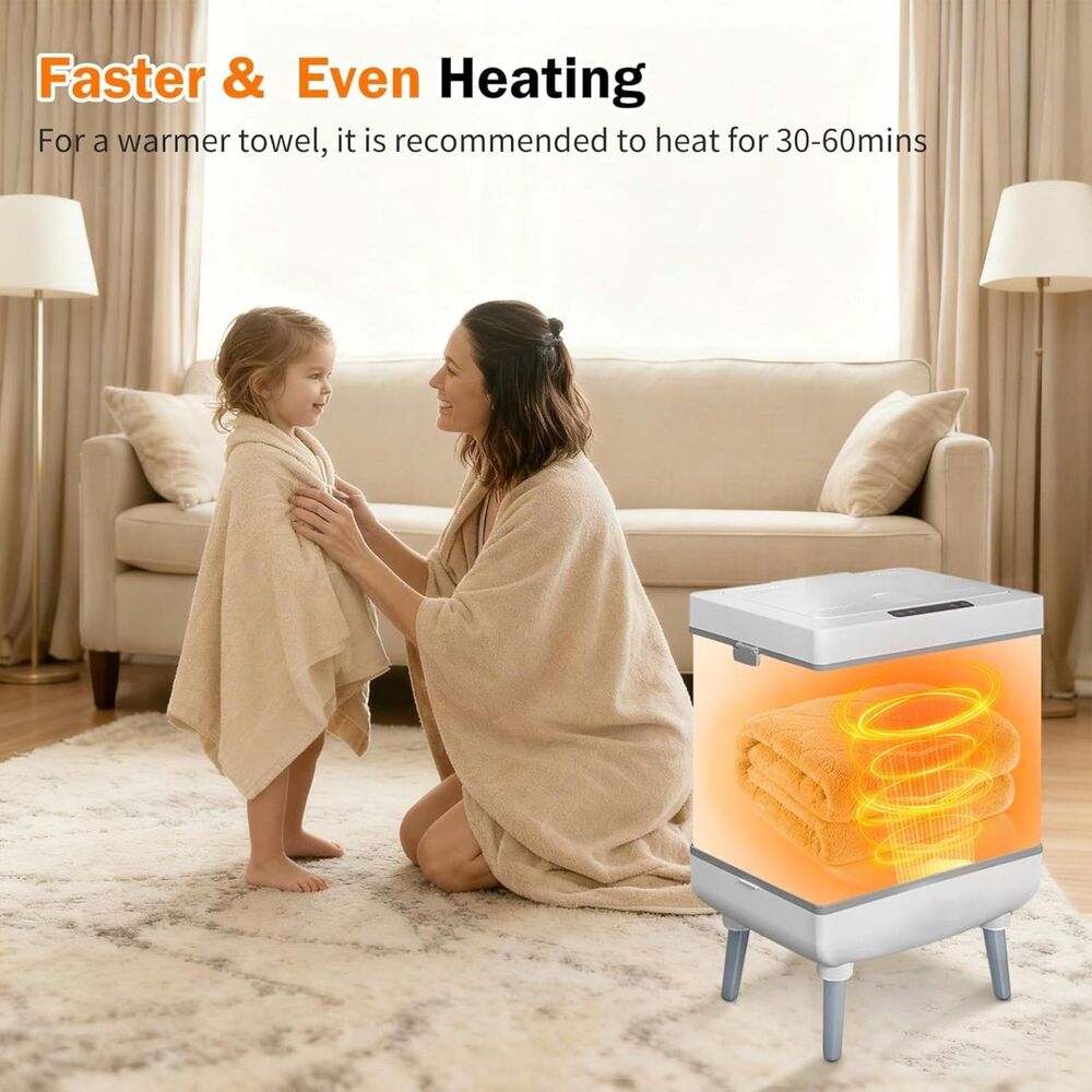 Amornest Large Towel Warmer Bucket 35L Foldable Heated Towel Warmer